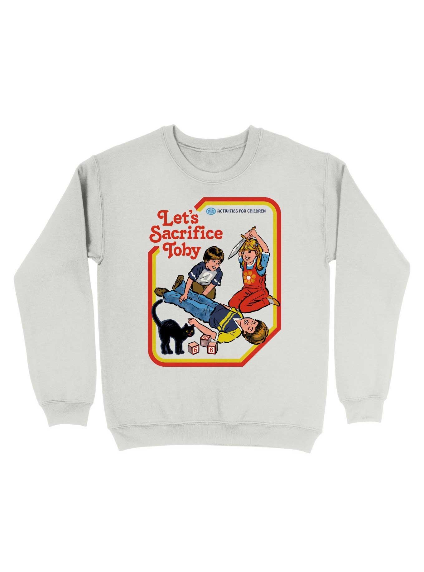 Let's Sacrifice Toby Sweatshirt By Steven Rhodes, WHITE, hi-res