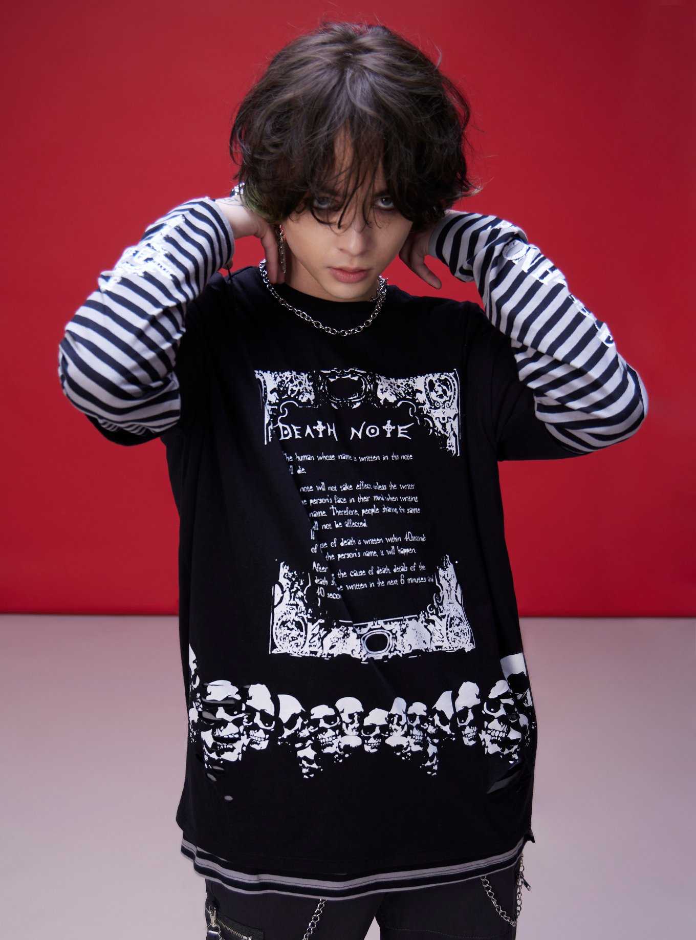 Death Note Rules Stripe Twofer Long-Sleeve T-Shirt, , hi-res