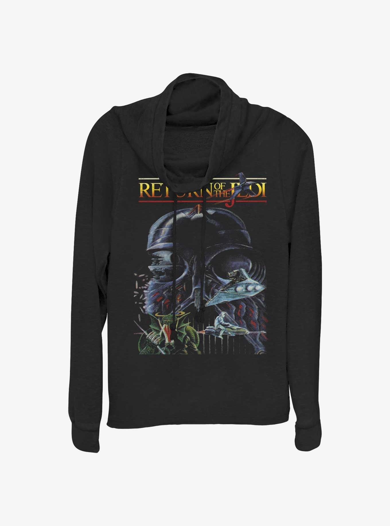 Star Wars Return of the Jedi 40th Anniversary Concept Cover Art Cowl Neck Long-Sleeve Top, BLACK, hi-res