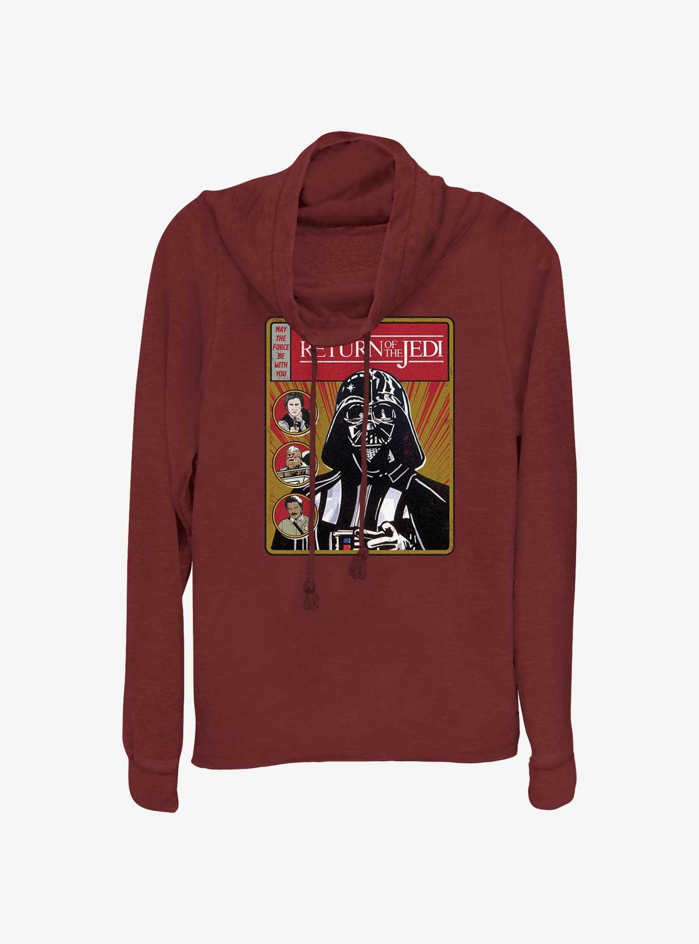 Star Wars Return of the Jedi 40th Anniversary Darth Vader Cover Cowl Neck Long-Sleeve Top, SCARLET, hi-res