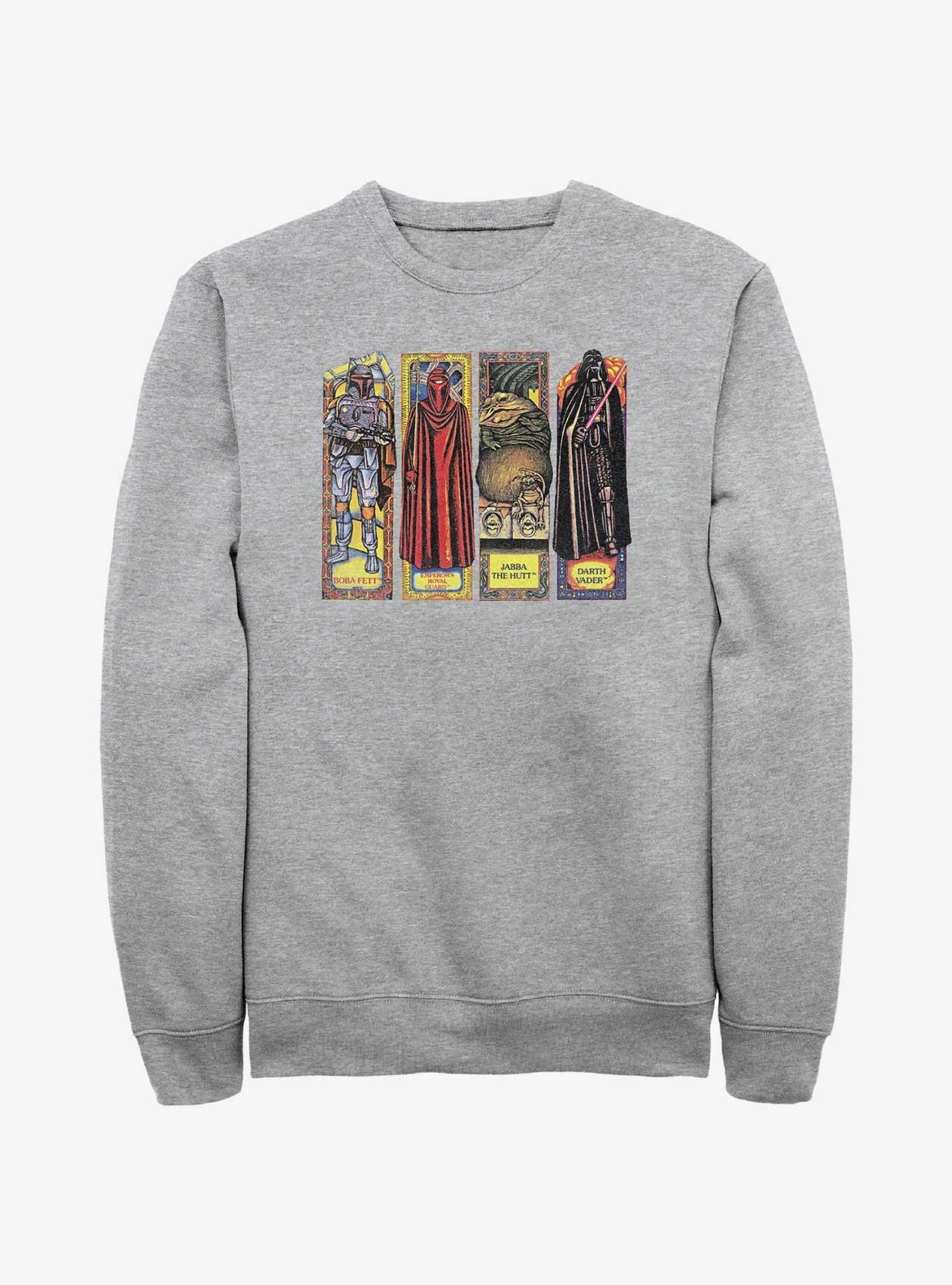 Star Wars Return of the Jedi 40th Anniversary Stained Glass Characters Sweatshirt, ATH HTR, hi-res