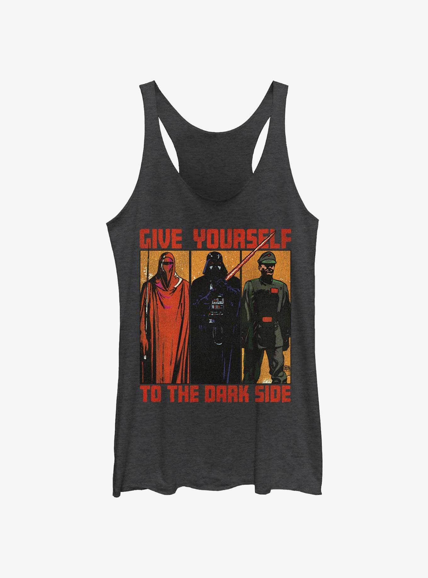 Star Wars Return of the Jedi 40th Anniversary Give Yourself To The Dark Side Girls Tank, BLK HTR, hi-res