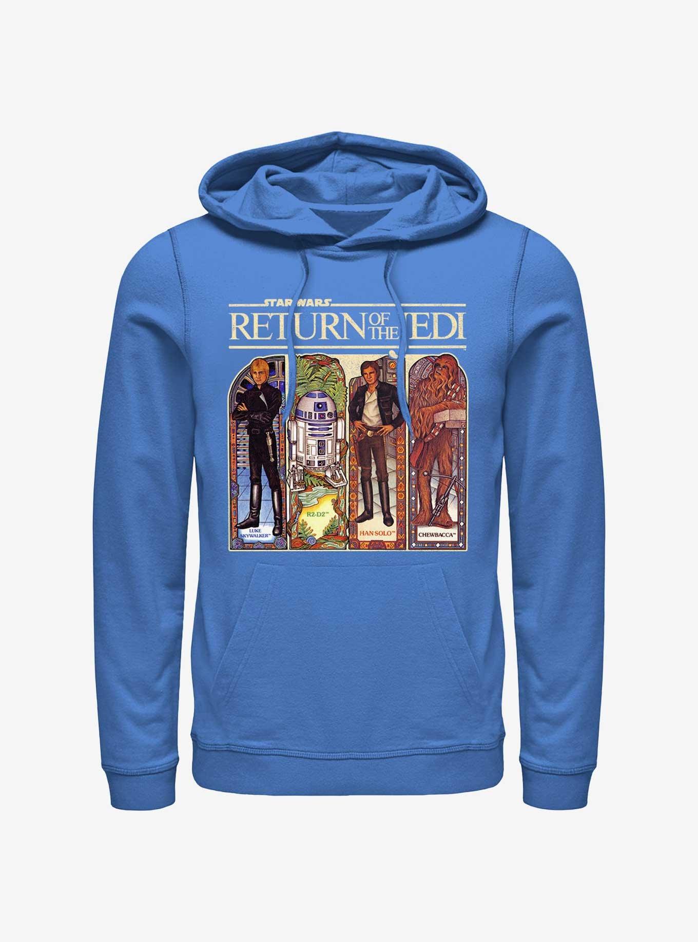 Star Wars Return of the Jedi 40th Anniversary Stained Glass Lineup Hoodie, ROYAL, hi-res