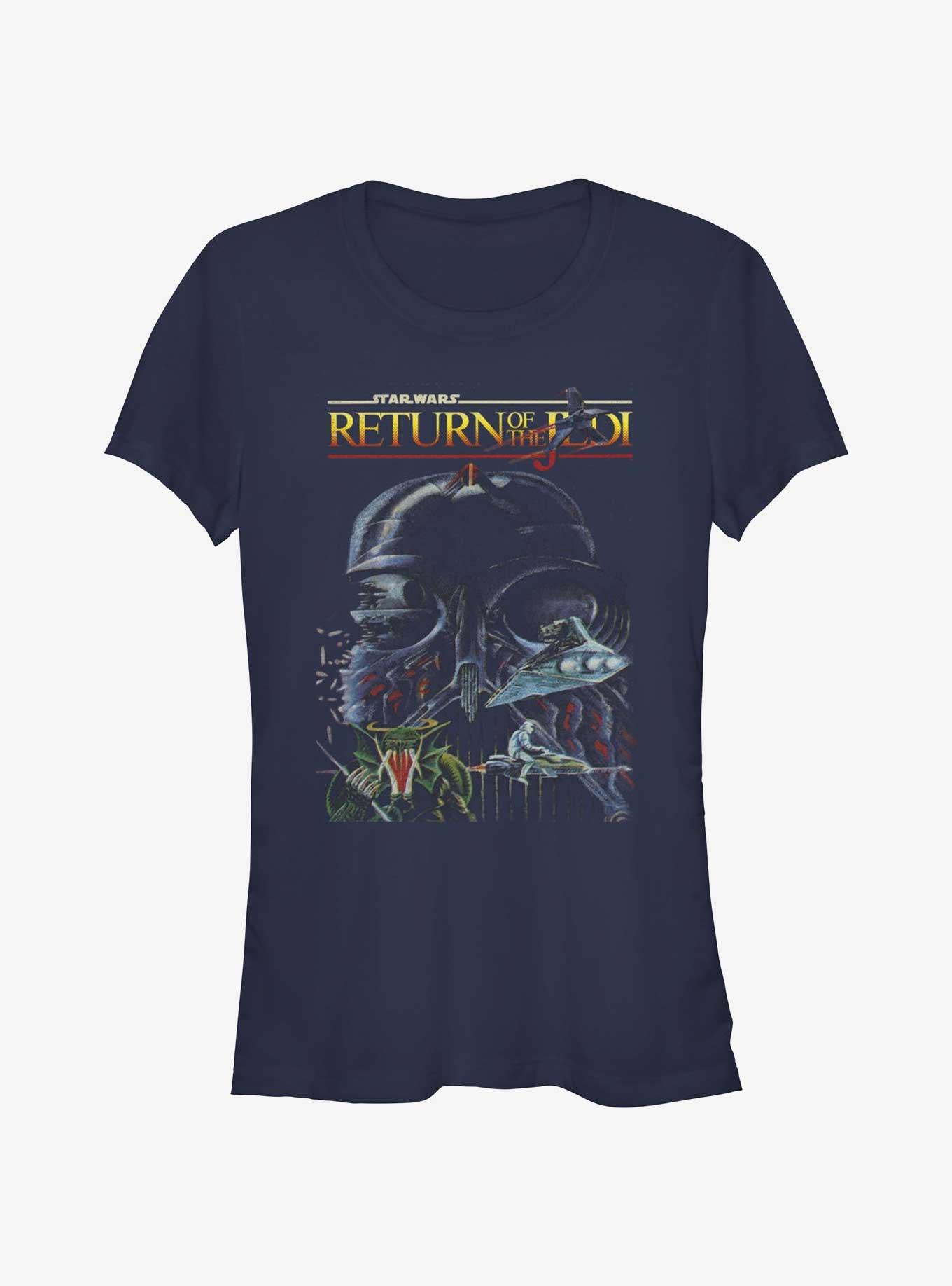Star Wars Return of the Jedi 40th Anniversary Concept Cover Art Girls T-Shirt, NAVY, hi-res