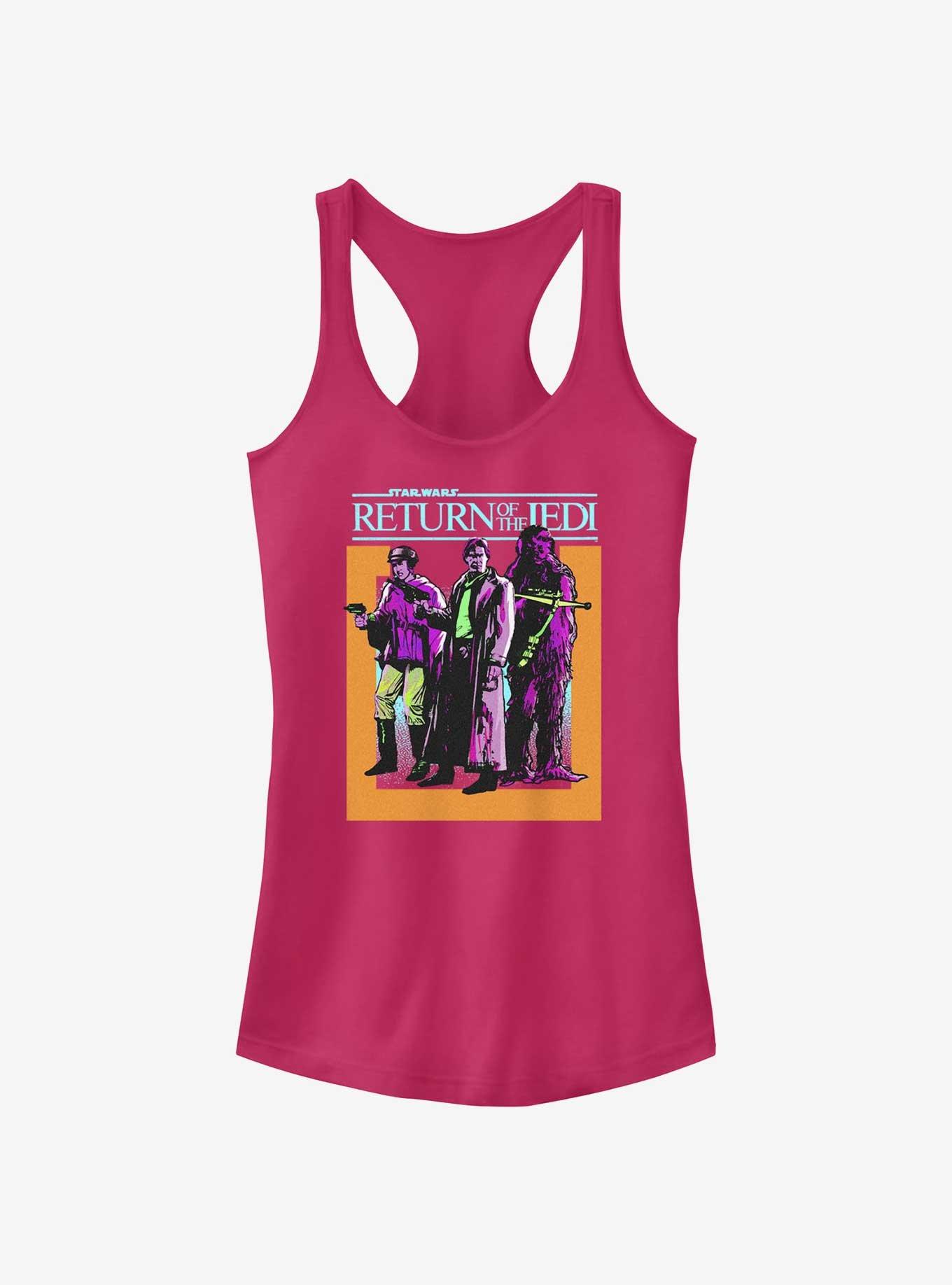 Star Wars Return of the Jedi 40th Anniversary Battalion Leia, Hans, & Chewie Girls Tank, RASPBERRY, hi-res