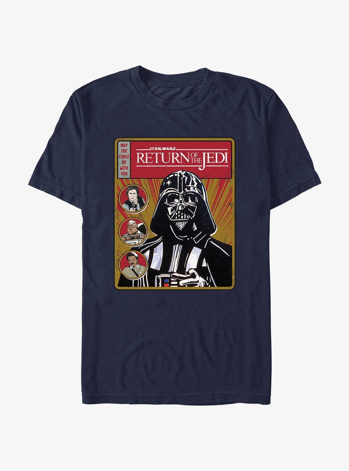 Star Wars Return of the Jedi 40th Anniversary Darth Vader Cover T-Shirt, NAVY, hi-res