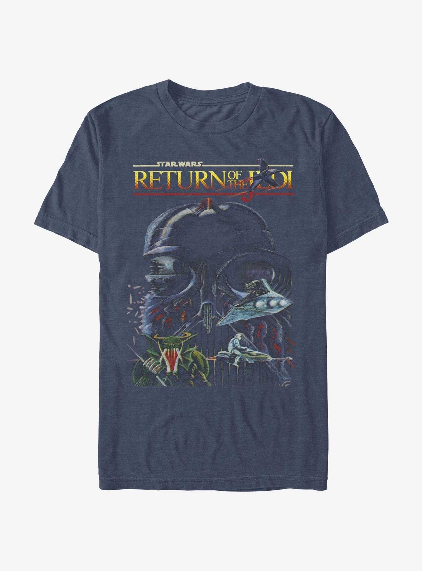 Star Wars Return of the Jedi 40th Anniversary Concept Cover Art T-Shirt, NAVY HTR, hi-res