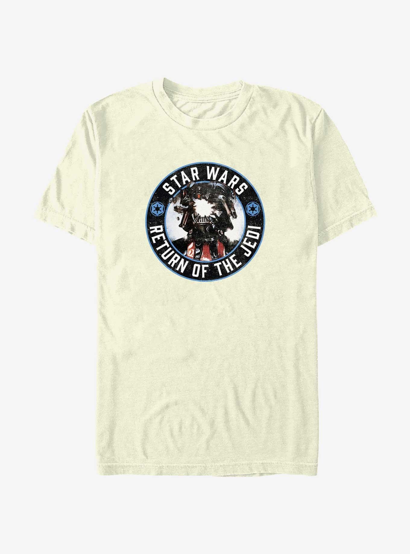 Star Wars Return of the Jedi 40th Anniversary Darth Vader Badge T-Shirt, NATURAL, hi-res