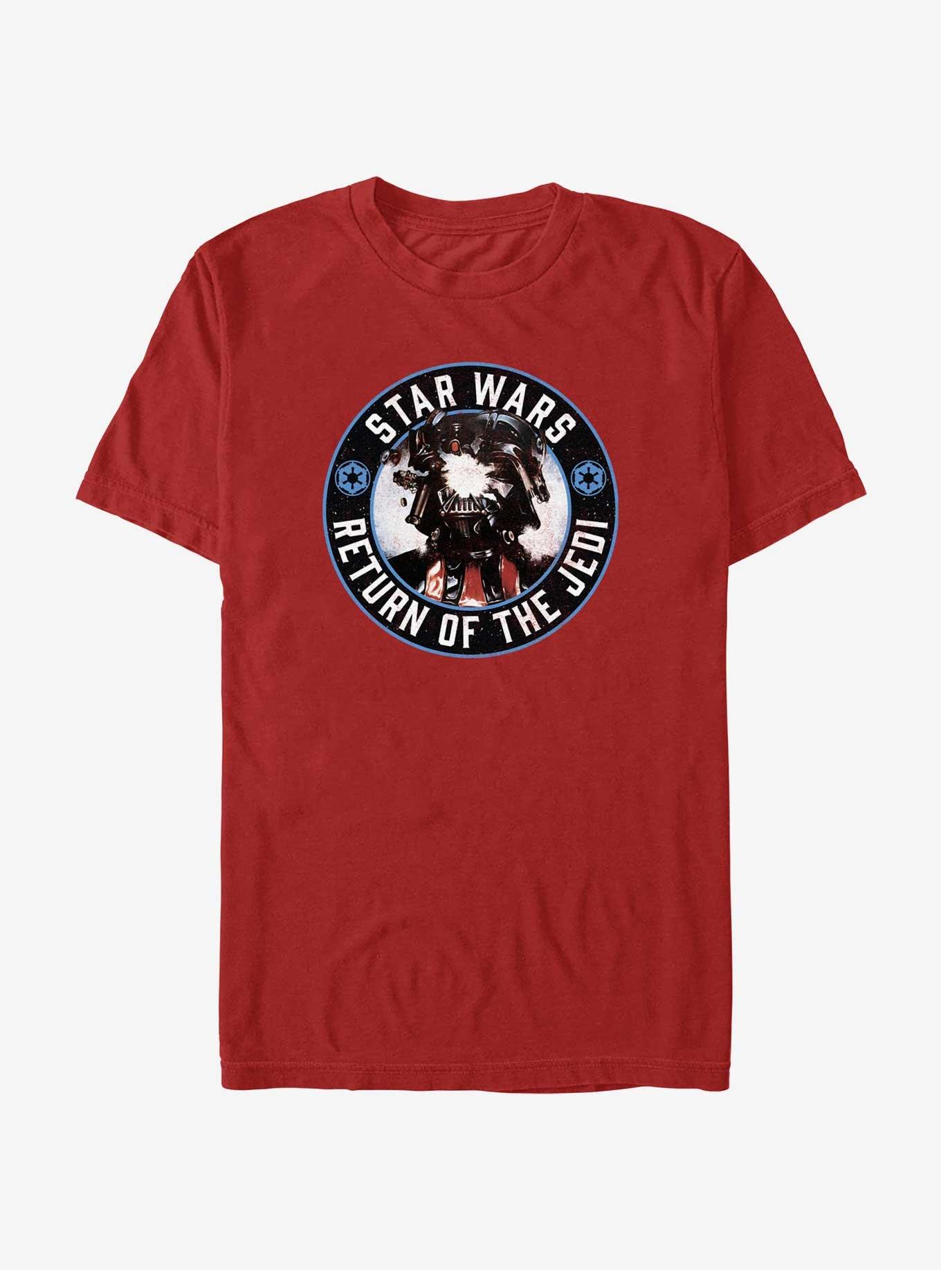 Star Wars Return of the Jedi 40th Anniversary Darth Vader Badge T-Shirt, RED, hi-res
