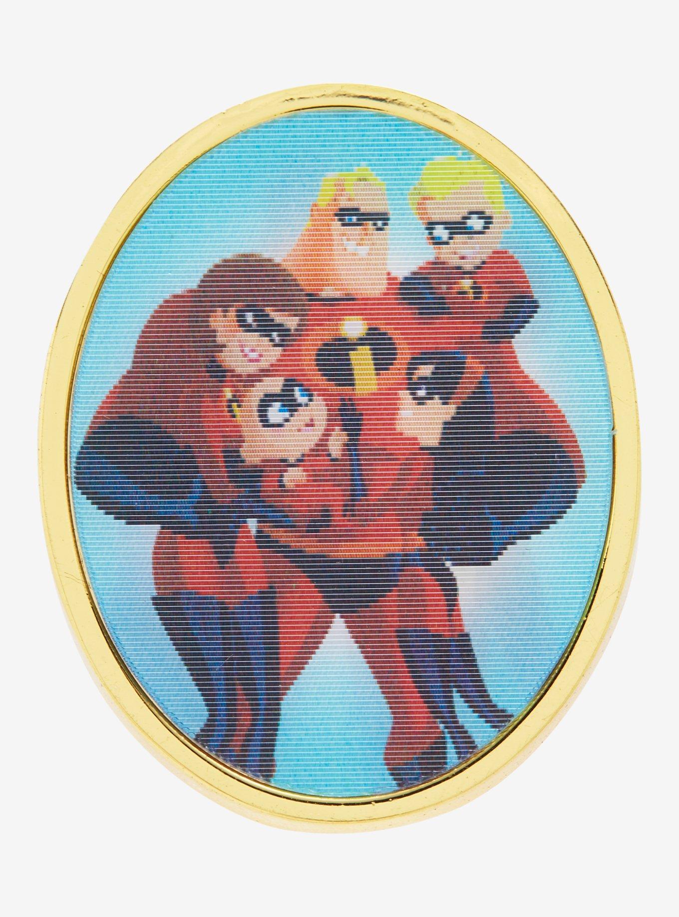Loungefly Disney Pixar The Incredibles Lenticular Family Portrait Enamel Pin - BoxLunch Exclusive, , hi-res