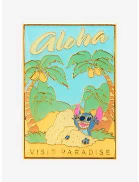 Loungefly Disney Lilo & Stitch Visit Paradise Poster Enamel Pin - BoxLunch Exclusive, , hi-res