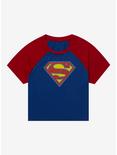 DC Comics The Flash Supergirl Logo Girls Raglan T-Shirt, MULTI, hi-res