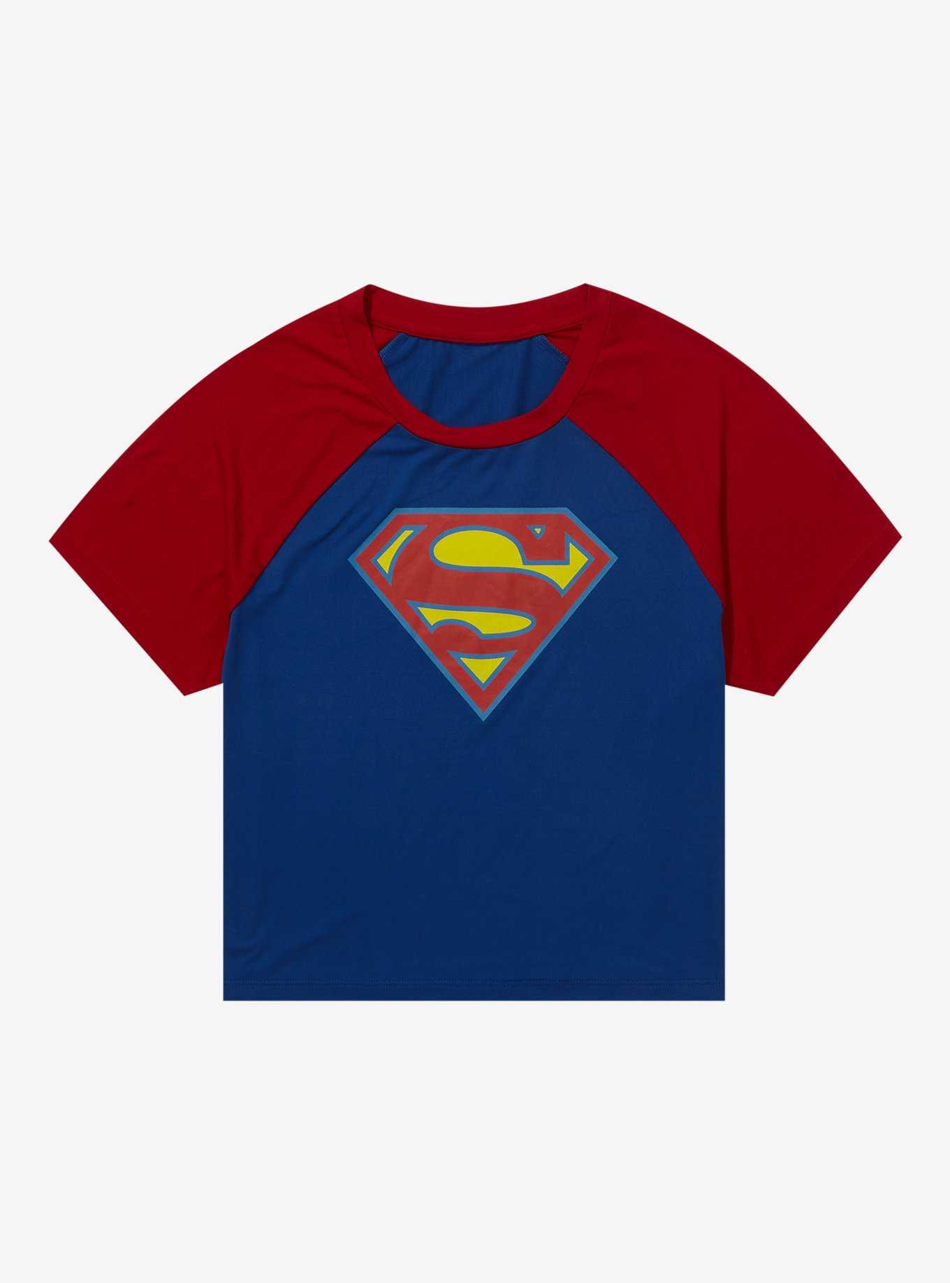 DC Comics The Flash Supergirl Logo Girls Raglan T-Shirt, , hi-res