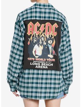 AC/DC 1979 World Tour Back Patch Girls Flannel Button-Up, , hi-res