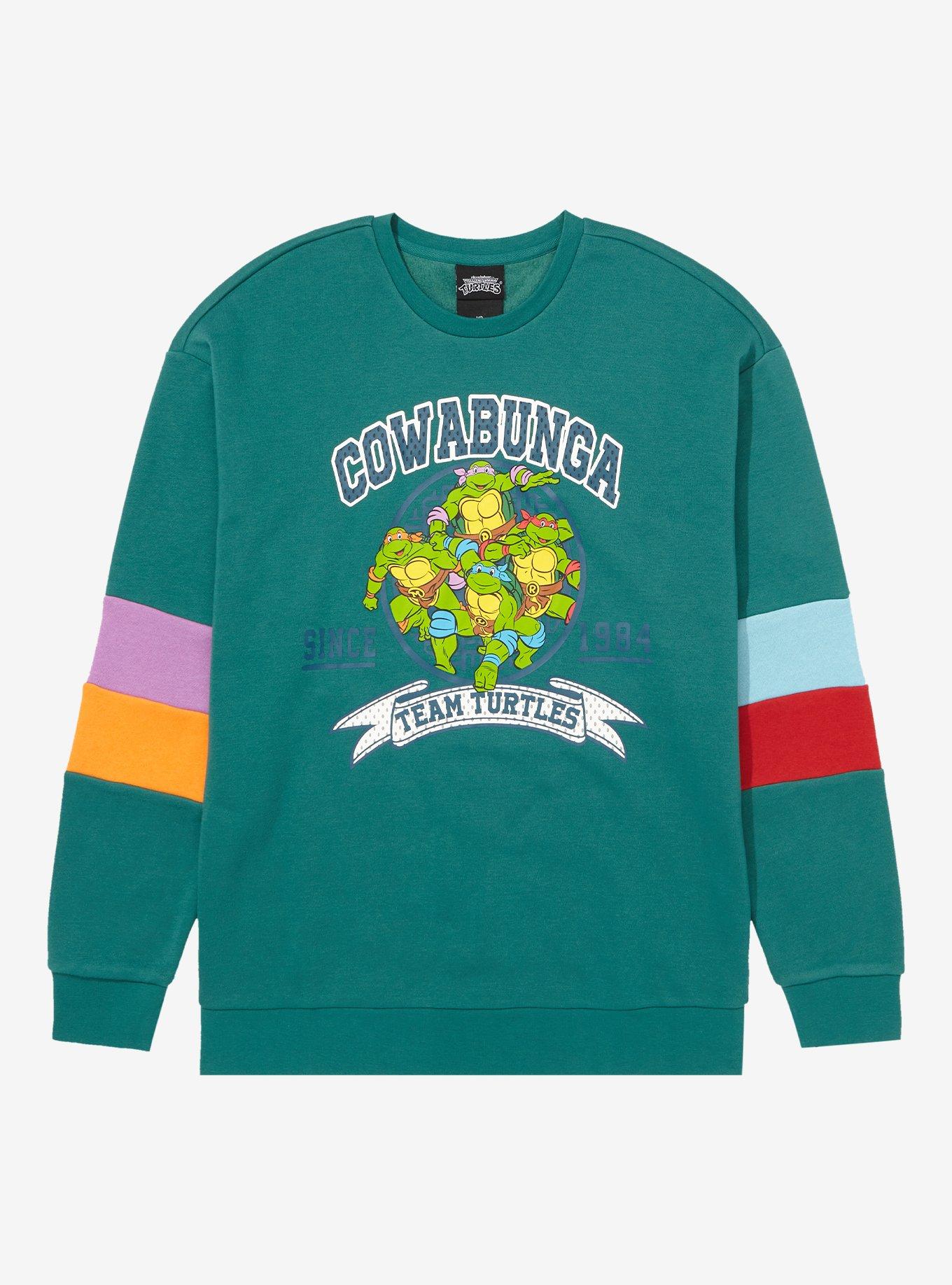 Teenage Mutant Ninja Turtles Cowabunga Color Block Crewneck - BoxLunch Exclusive, FOREST GREEN, hi-res