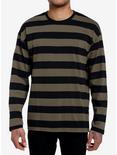 Social Collision Olive & Black Stripe Long-Sleeve T-Shirt, BROWN, hi-res