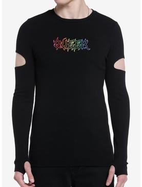 Rainbow Queer Cutout Long-Sleeve T-Shirt, , hi-res