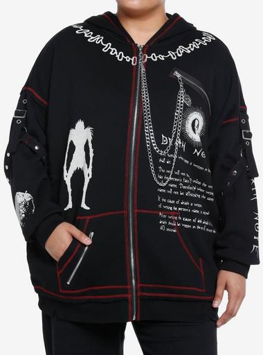 DEATH NOTE コラボ パーカー Death Note Hardware Girls Oversized Hoodie | Hot Topic