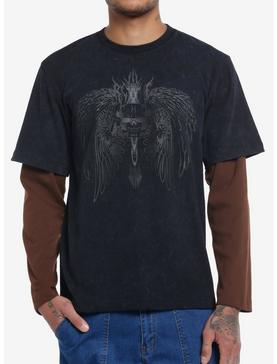 Black & Brown Wing Twofer Long-Sleeve T-Shirt, , hi-res