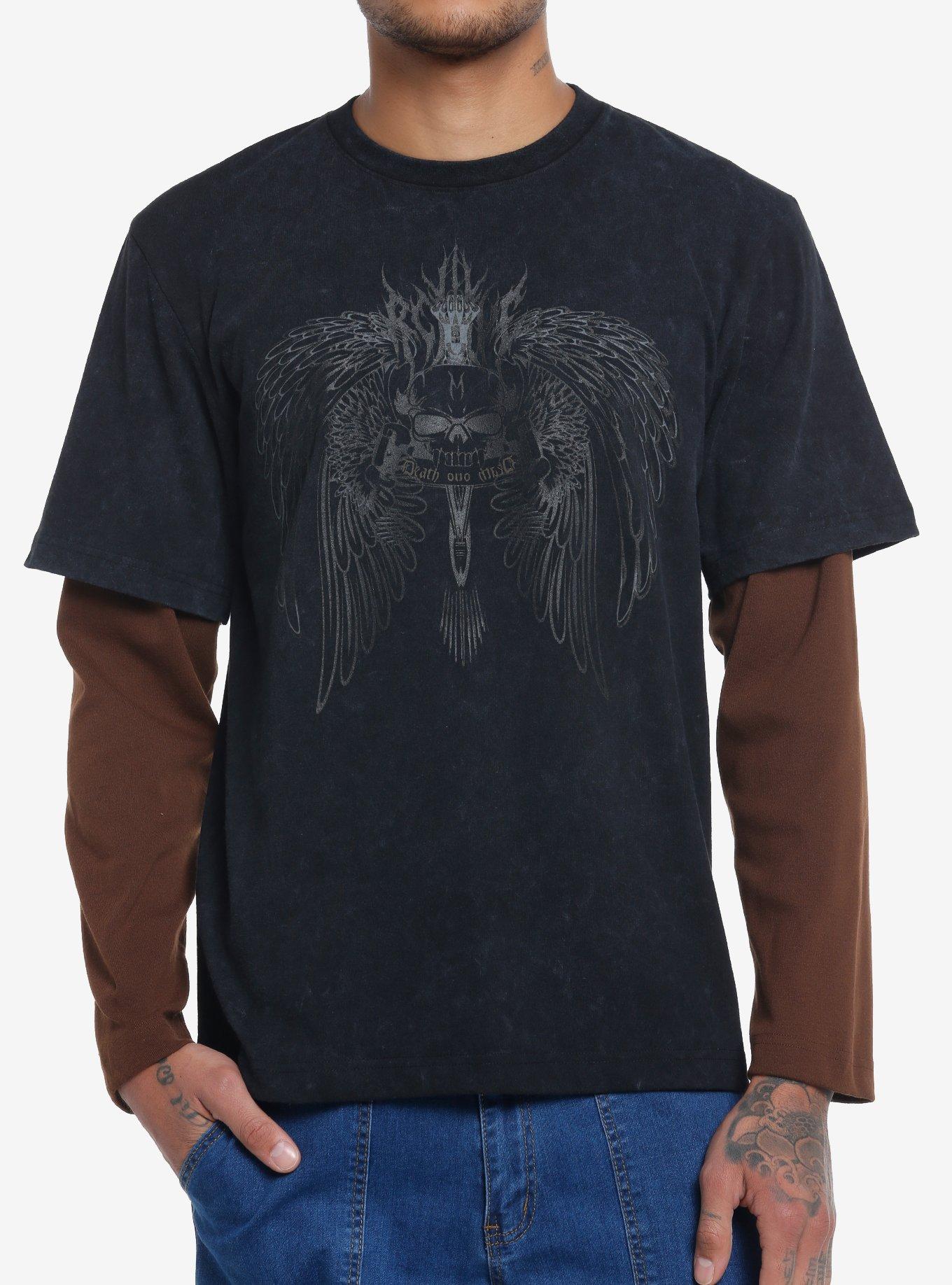 Black & Brown Wing Twofer Long-Sleeve T-Shirt, BROWN, hi-res