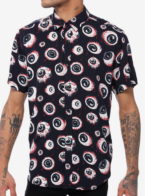 Red Eye Woven Button-Up | Hot Topic
