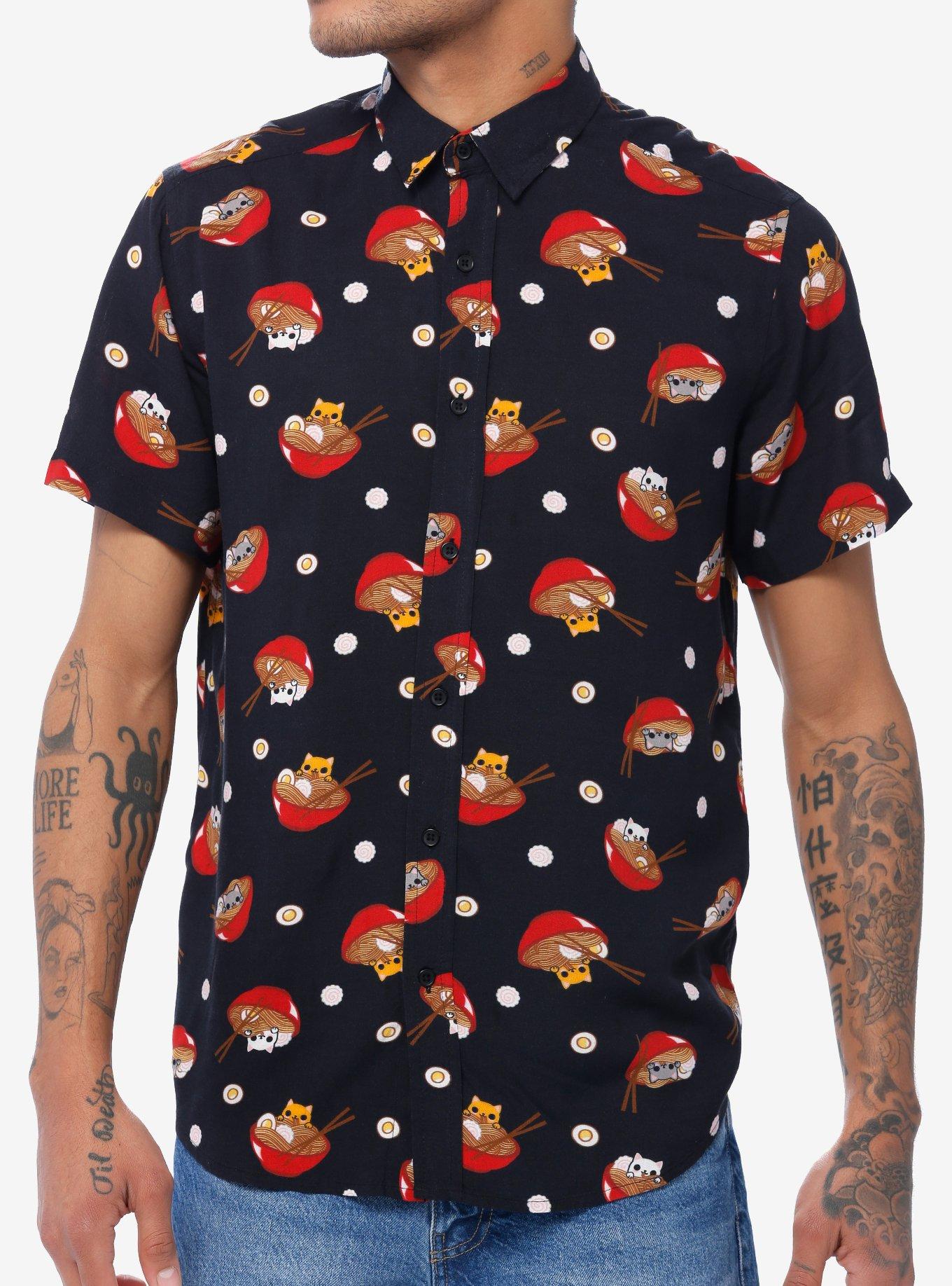 Kitty Ramen Woven Button-Up, , hi-res