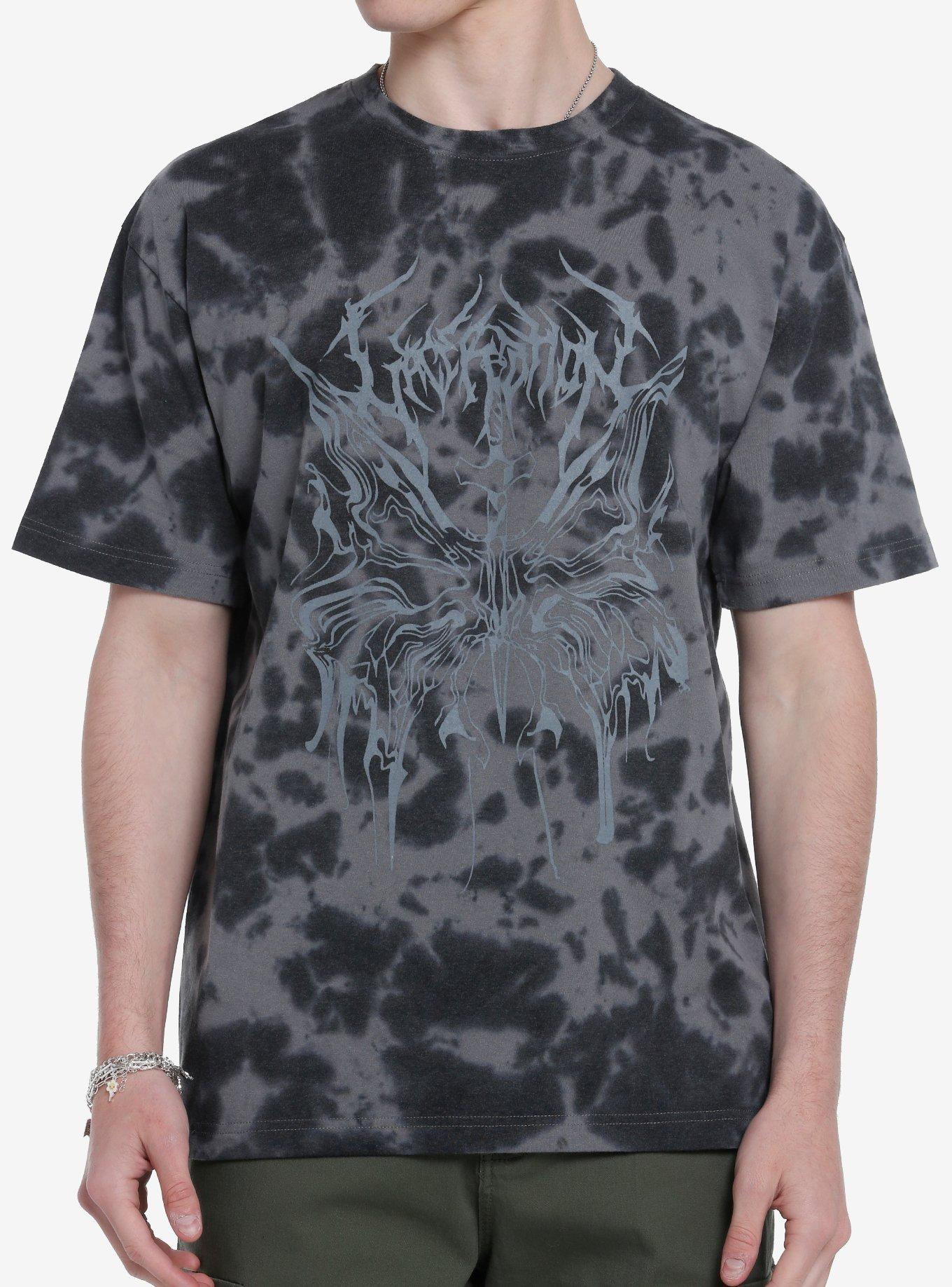 Warped Butterfly Grey Tie-Dye T-Shirt, BROWN, hi-res