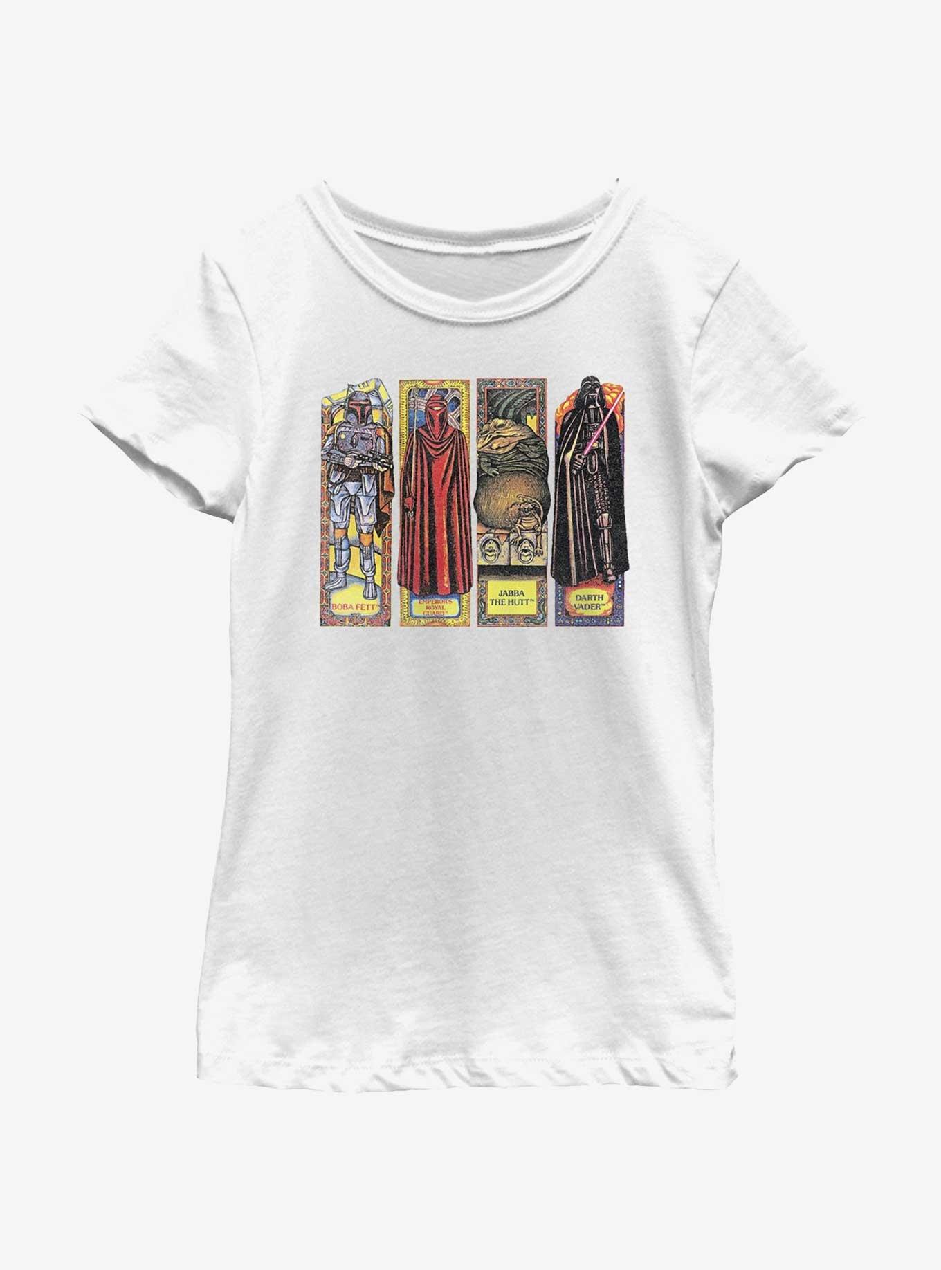 Star Wars Return Of The Jedi Stained Glass Character PanelsYouth Girls T-Shirt, WHITE, hi-res