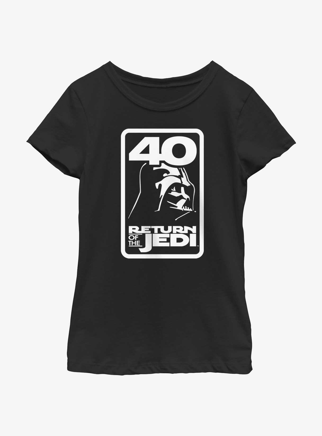 Star Wars Return Of The Jedi 40th Anniversary Badge Youth Girls T-Shirt, BLACK, hi-res view 1