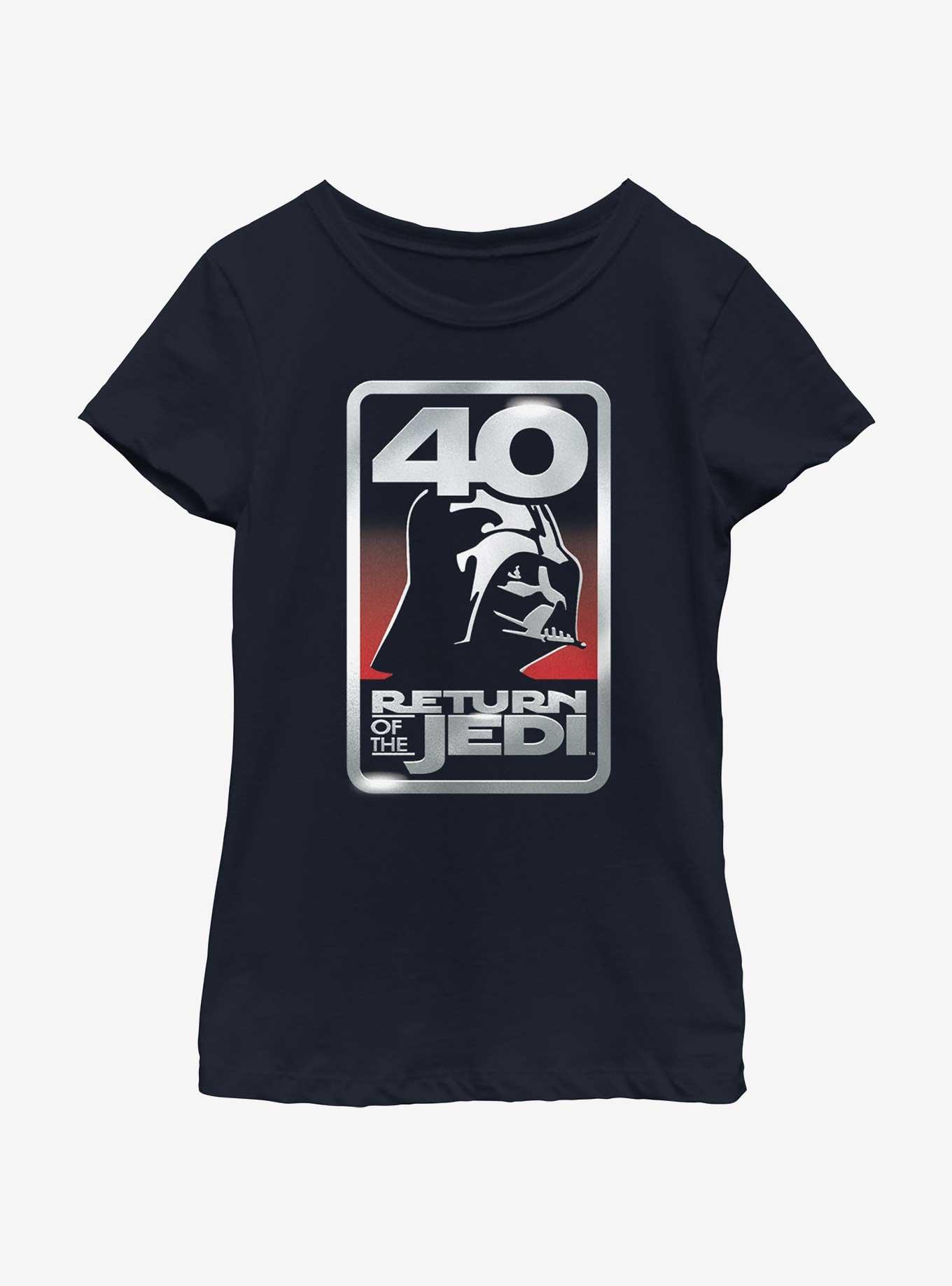 Star Wars Return Of The Jedi 40th Anniversary Youth Girls T-Shirt, NAVY, hi-res