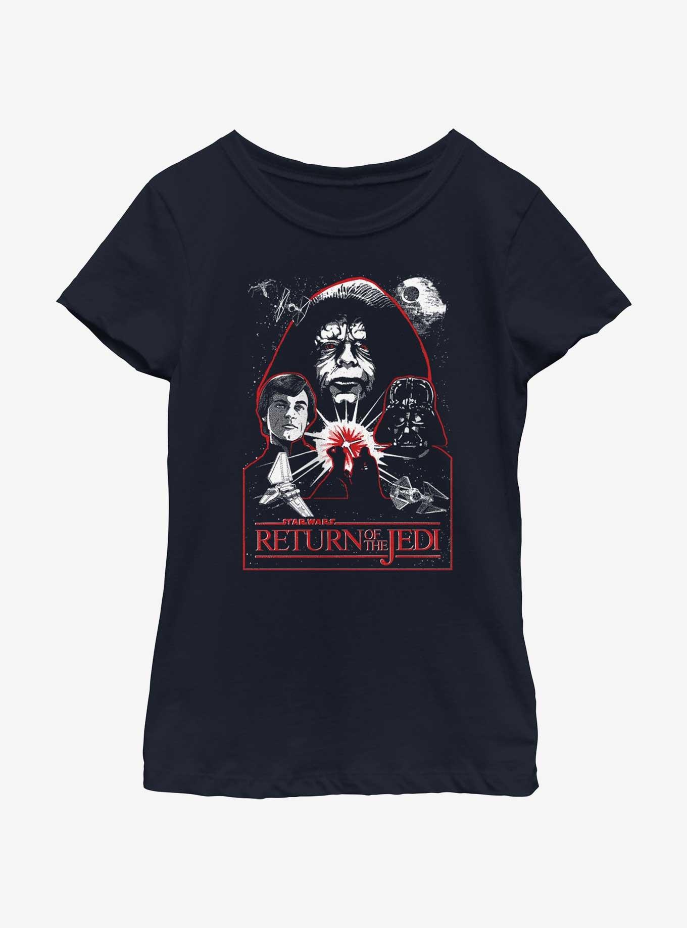 Star Wars Return Of The Jedi Characters  Youth Girls T-Shirt, NAVY, hi-res