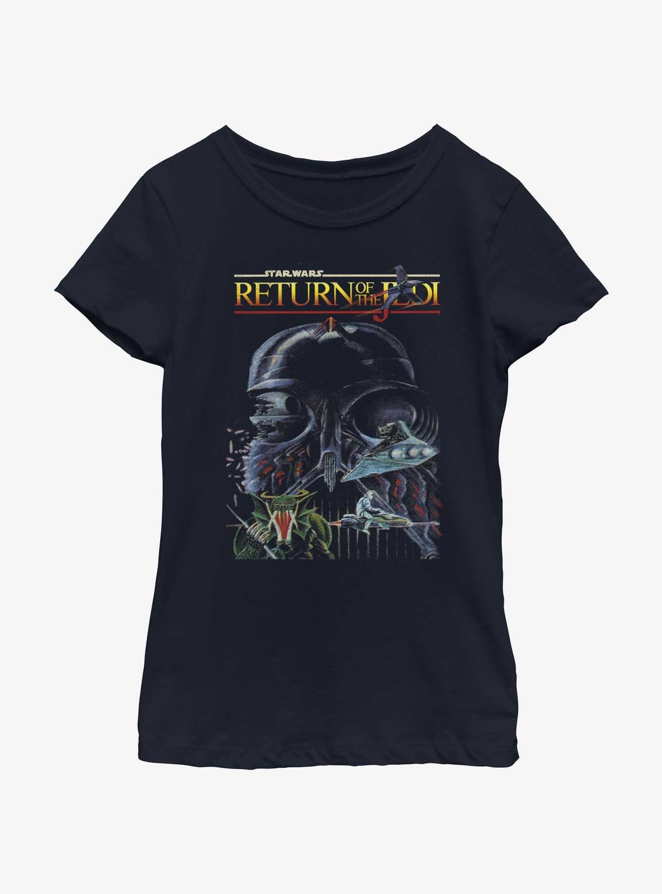 Star Wars Return Of The Jedi Concept Art Poster Youth Girls T-Shirt, NAVY, hi-res