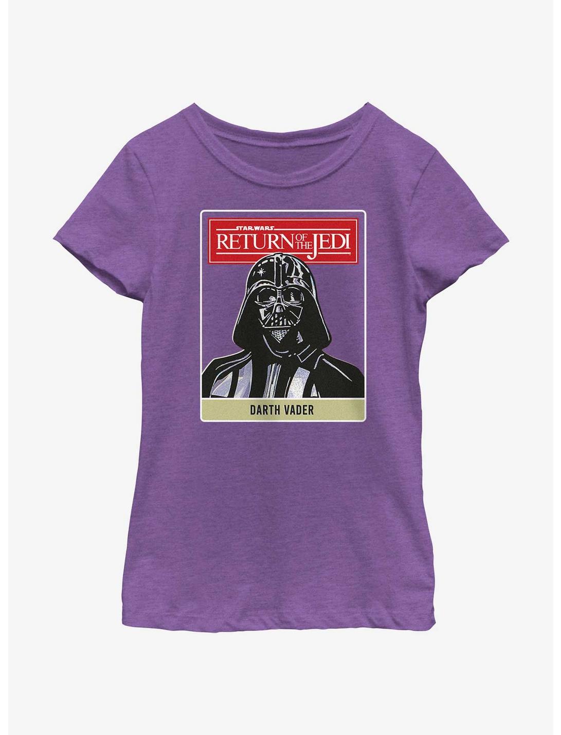 Star Wars Return Of The Jedi Darth Vader Badge Youth Girls T-Shirt, PURPLE BERRY, hi-res