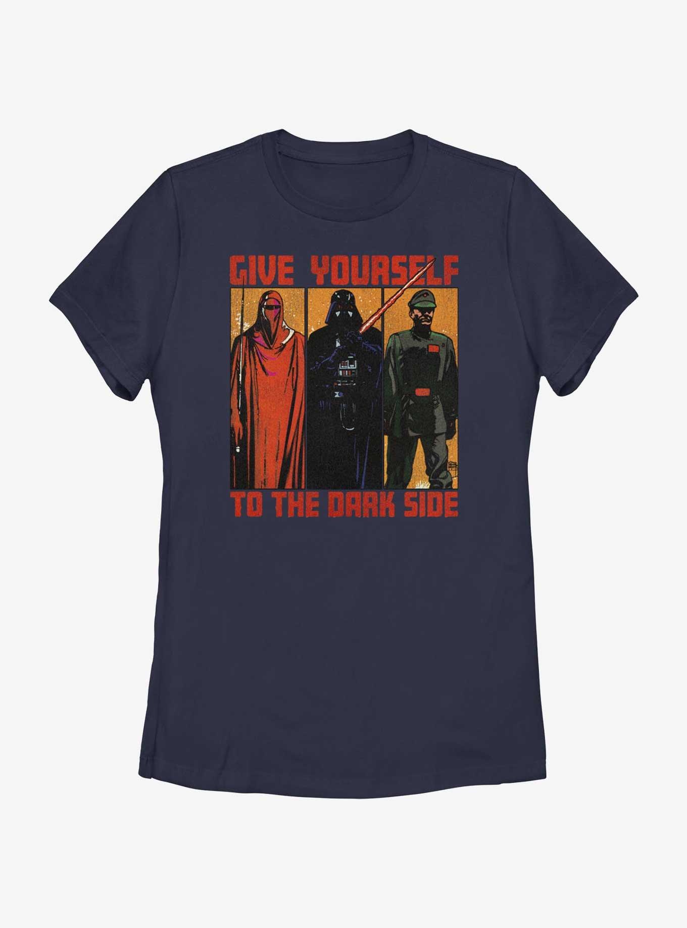 Star Wars Return Of The Jedi Give Yourself To The Dark Side Womens T-Shirt, NAVY, hi-res