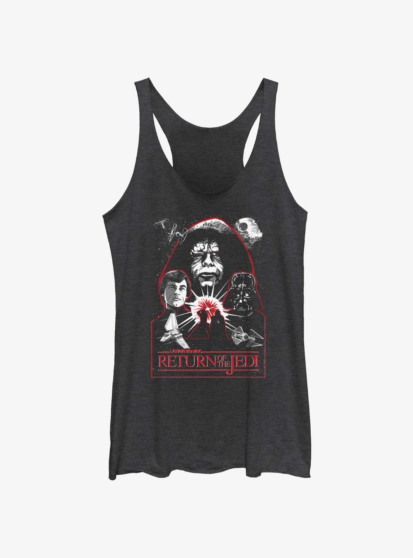 Star Wars Return Of The Jedi Characters  Womens Tank Top, BLK HTR, hi-res