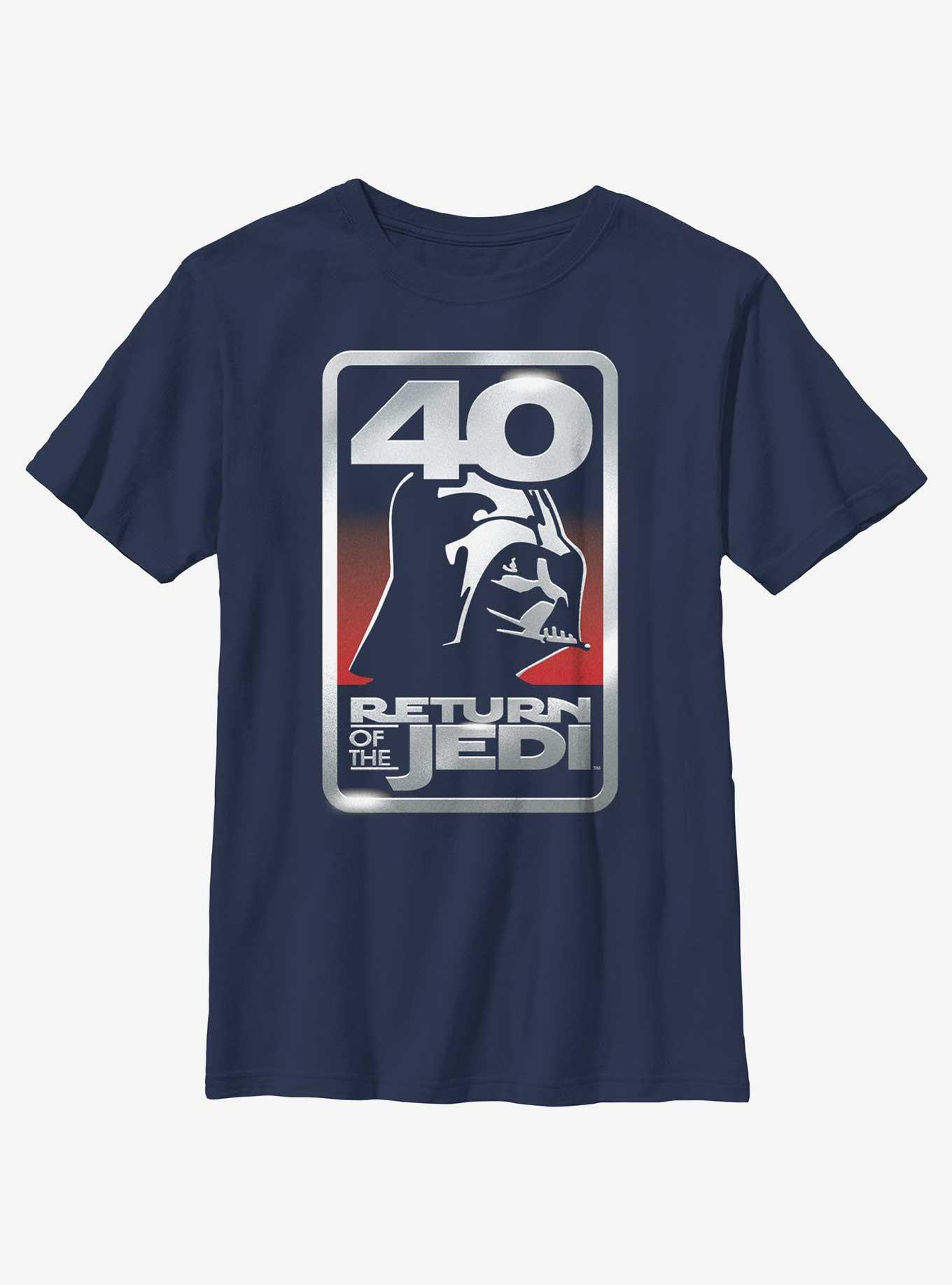 Star Wars Return Of The Jedi 40th Anniversary Youth T-Shirt, NAVY, hi-res