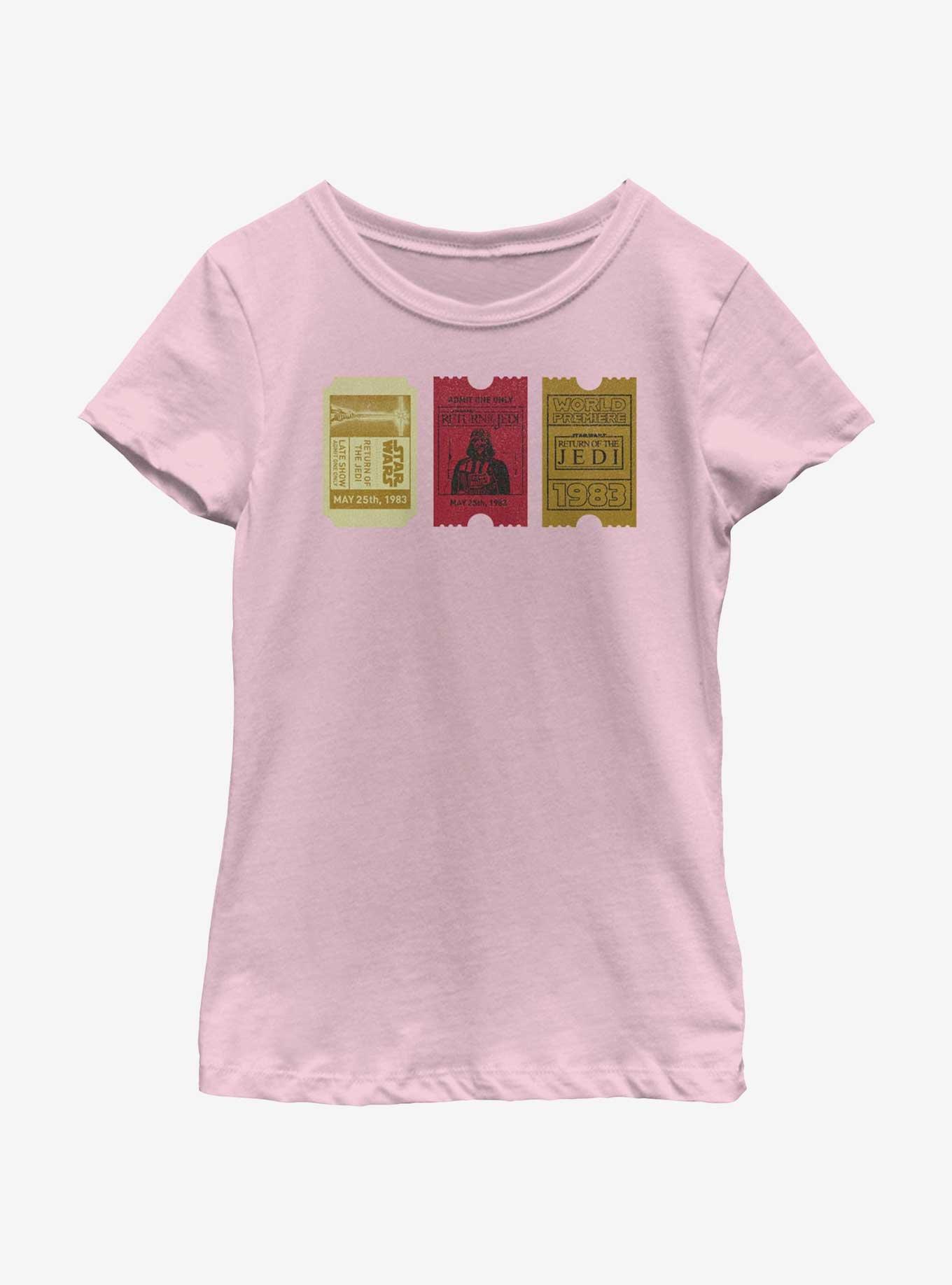 Star Wars Return Of The Jedi Movie Ticket Stubs Print Youth Girls T-Shirt, , hi-res