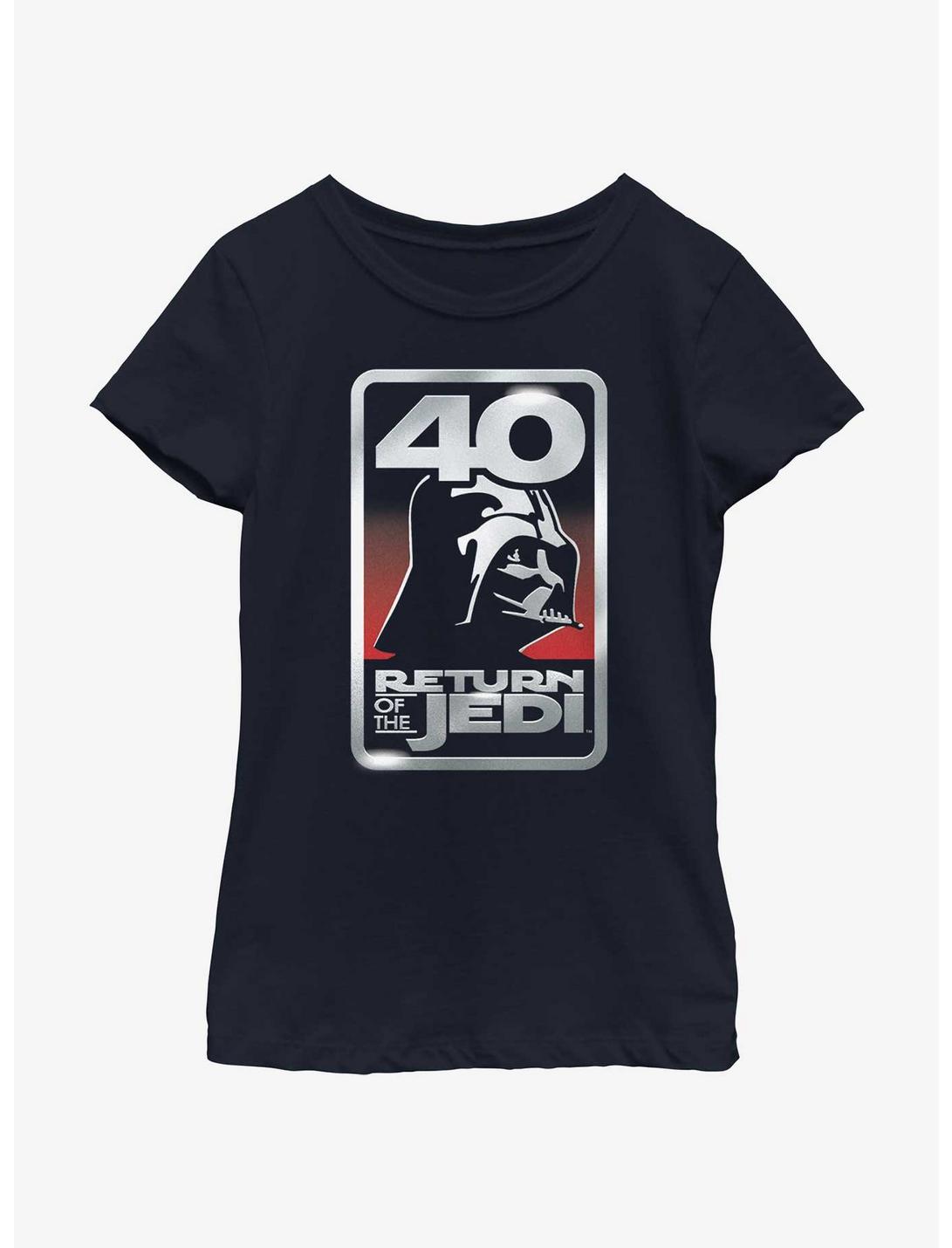 Star Wars Return Of The Jedi 40th Anniversary Youth Girls T-Shirt, NAVY, hi-res