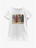 Star Wars Return Of The Jedi Stained Glass Character PanelsYouth Girls T-Shirt, WHITE, hi-res