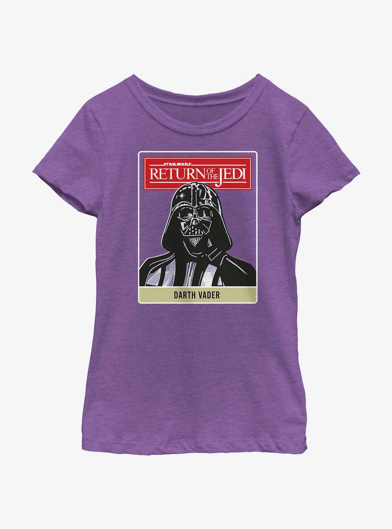 Star Wars Return Of The Jedi Darth Vader Badge Youth Girls T-Shirt, PURPLE BERRY, hi-res