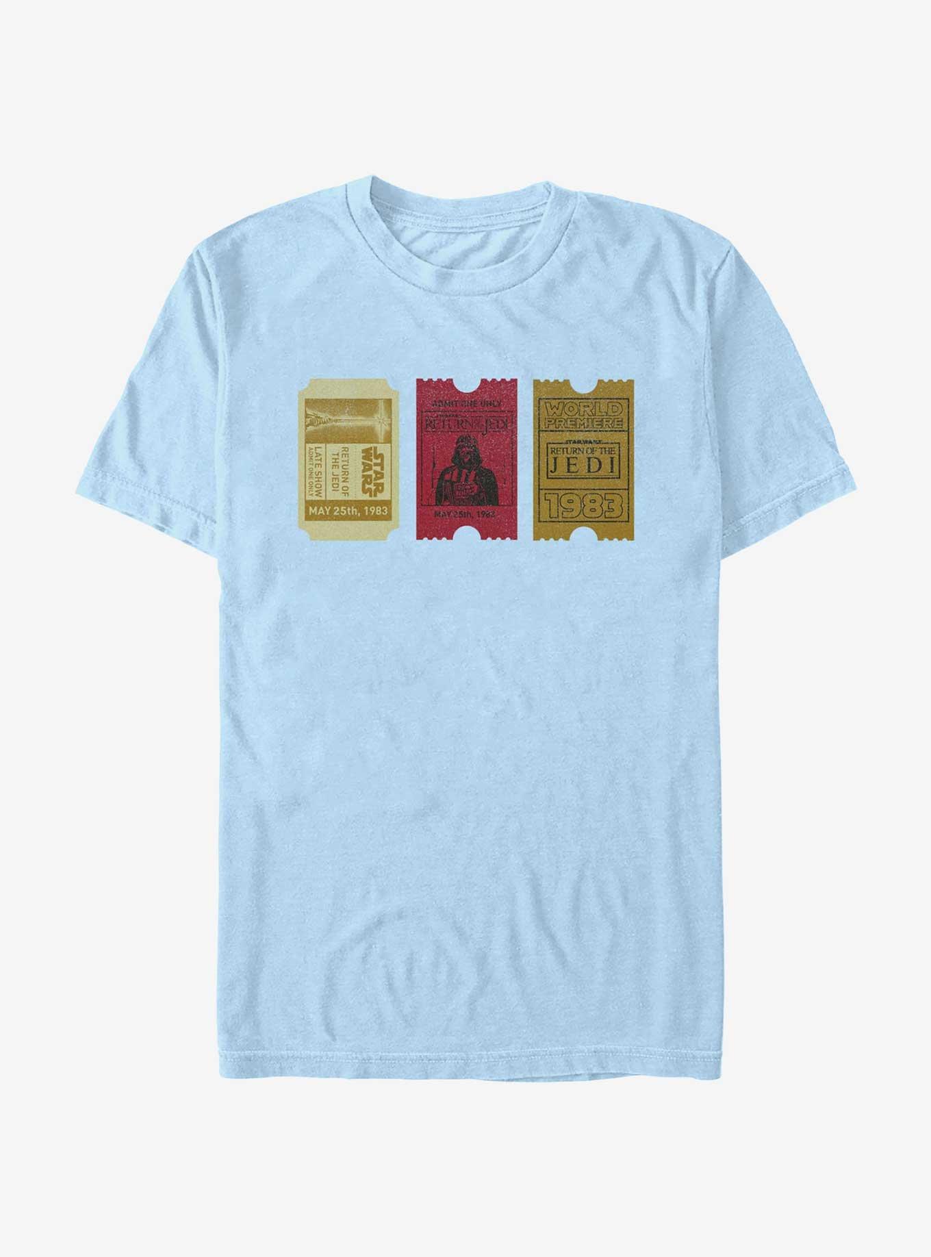 Star Wars Return Of The Jedi Movie Ticket Stubs Print T-Shirt, LT BLUE, hi-res