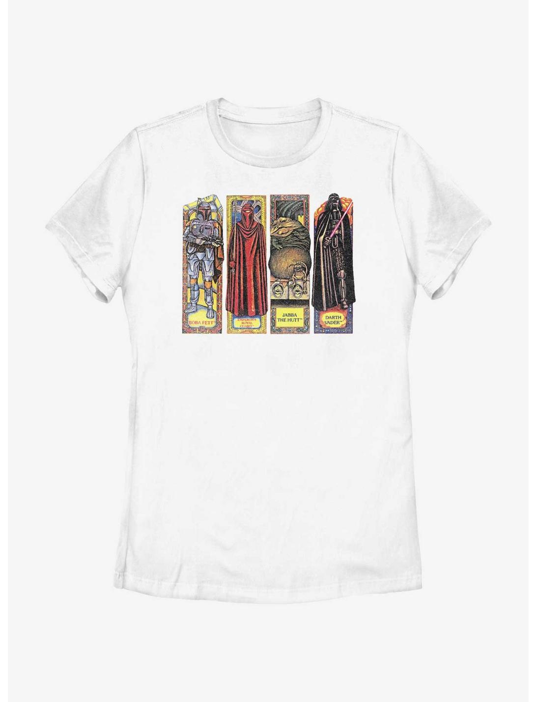 Star Wars Return Of The Jedi Stained Glass Character PanelsWomens T-Shirt, WHITE, hi-res