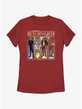 Star Wars Return Of The Jedi Stained Glass Characters Womens T-Shirt, RED, hi-res