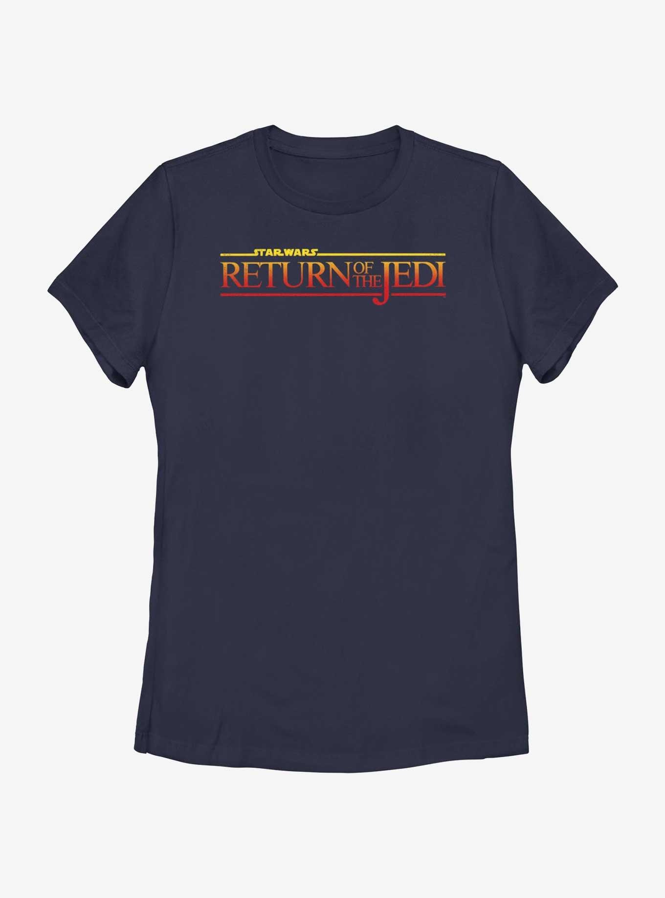 Star Wars Return Of The Jedi Sunset Logo Womens T-Shirt, NAVY, hi-res