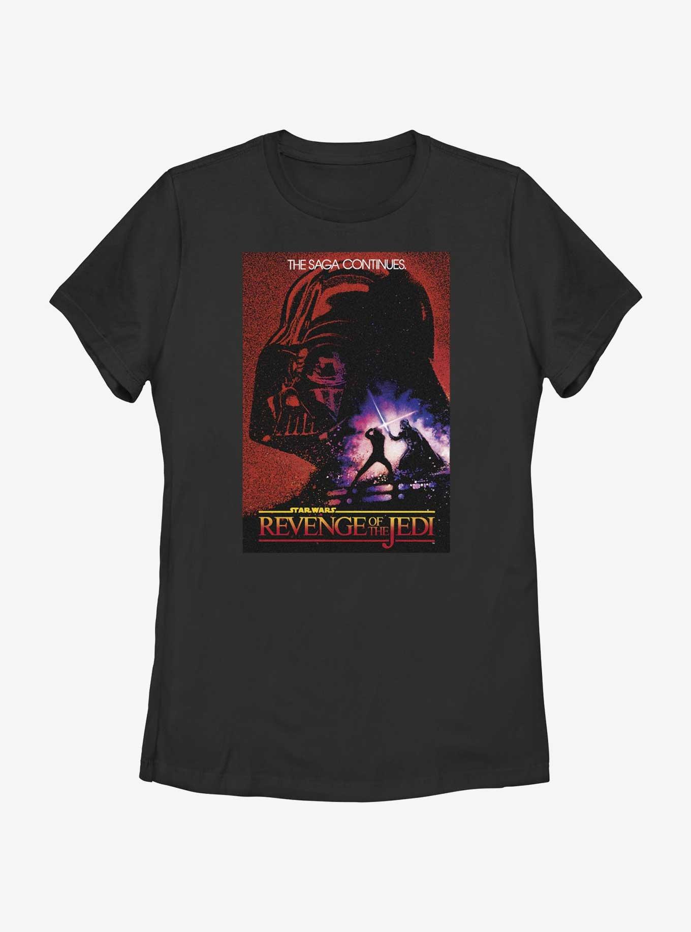 Star Wars Return Of The Jedi The Saga Contiues Womens T-Shirt, BLACK, hi-res