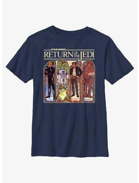 Star Wars Return Of The Jedi Stained Glass Characters Youth T-Shirt, , hi-res