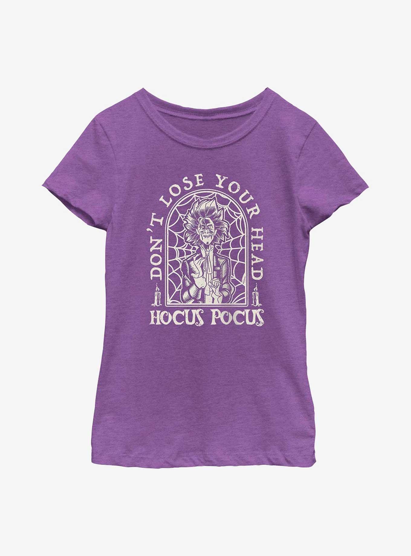 Disney Hocus Pocus 2 Don't Lose Your Head Billy Tombstone Youth Girls T-Shirt, PURPLE BERRY, hi-res