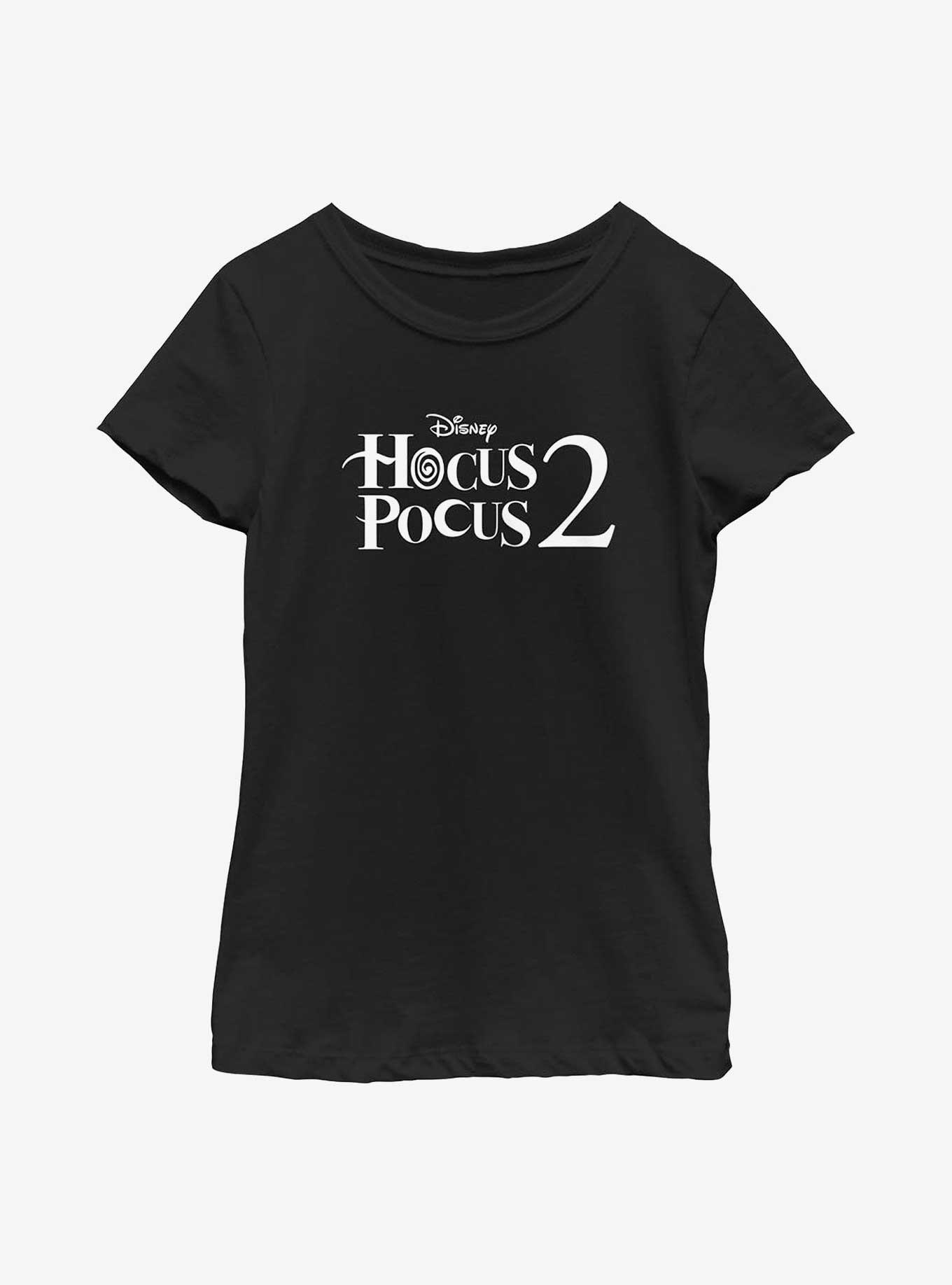 Disney Hocus Pocus 2 Stacked Logo Youth Girls T-Shirt, BLACK, hi-res