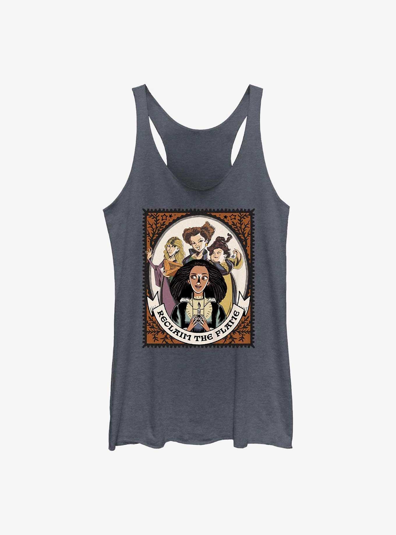 Disney Hocus Pocus 2 Reclaim The Flame Stamp Womens Tank Top, NAVY HTR, hi-res