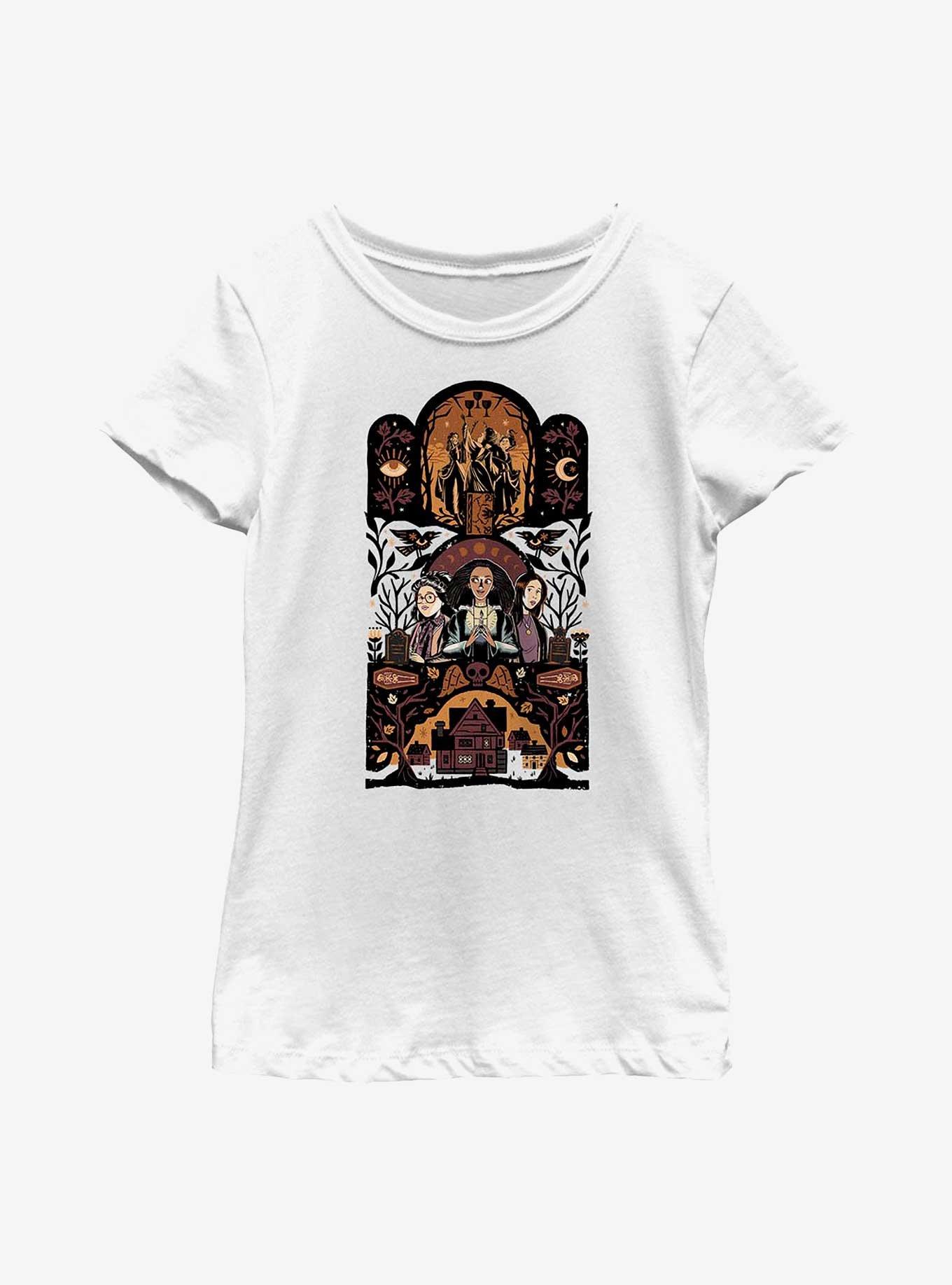 Disney Hocus Pocus 2 Character Triptic Youth Girls T-Shirt, WHITE, hi-res